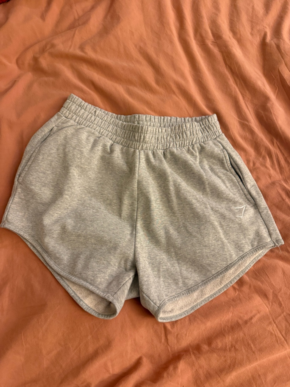 Gymshark Light Gray Heather Dolphin Hem Sweat Shorts